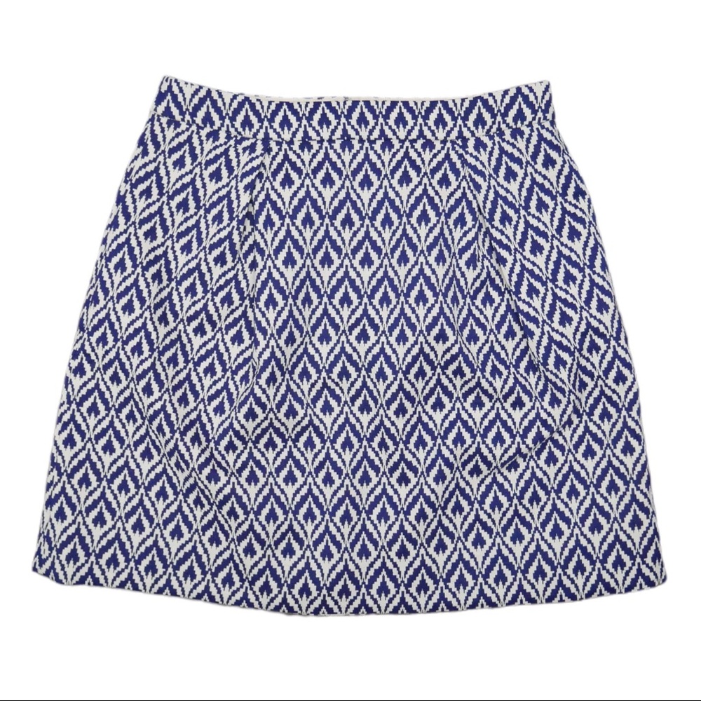 J. CREW Ikat Jacquard Pleated A-line Pocket Skirt